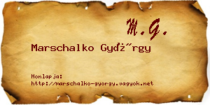 Marschalko György névjegykártya